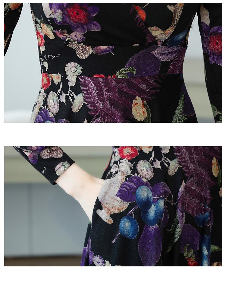 בתוספת גודל אביב סתיו פרחוני אלגנטי שמלות 2021 Vintage לסרוג כותנה חם Midi שמלת נשים Bodycon מפלגה מקרית מקסי Vestidos