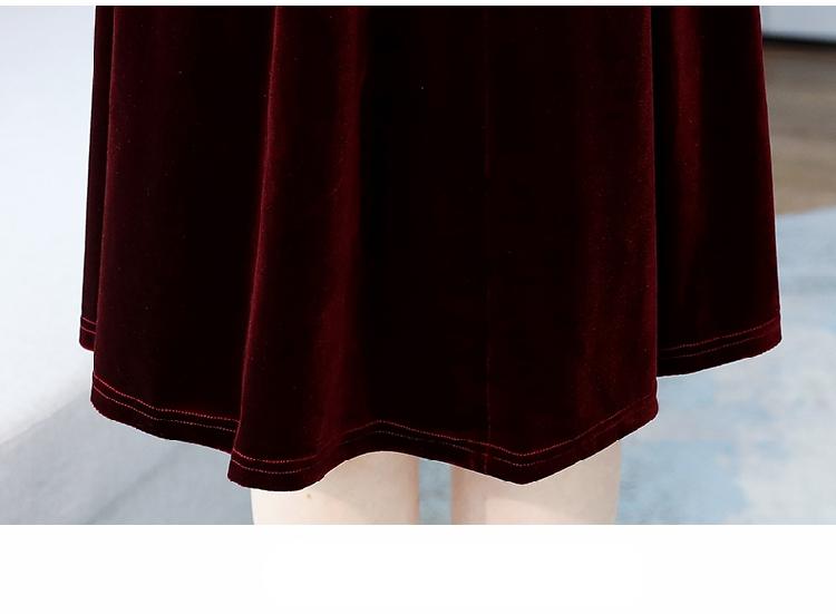 2021 אלגנטי בורגונדי זהב קטיפה בציר Midi שמלת אביב סתיו קוריאני מוצק V-צוואר 3XL בתוספת גודל Vestido נשים Bodycon שמלה