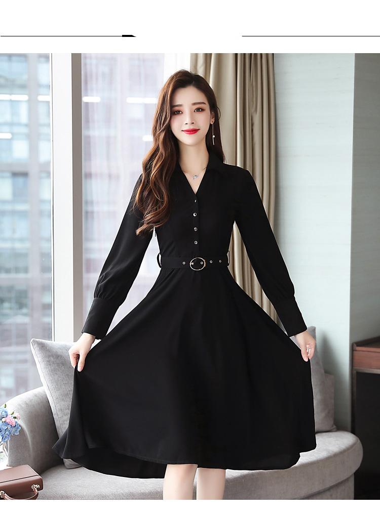 2022 סתיו החורף מקרית שחור Midi שמלות נשים אלגנטי קוריאני Bodycon צווארון V שמלת המפלגה Vintage ארוך שרוול מסלול Vestidos
