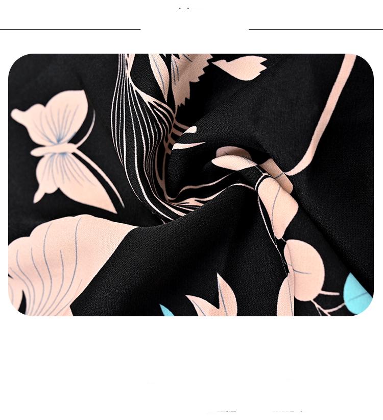 שחור פרחוני שיפון ארוך שרוול Midi שמלת אביב סתיו יוקרה אלגנטי המפלגה Vestidos 2022 נשים בציר Bodycon שמלת ערב